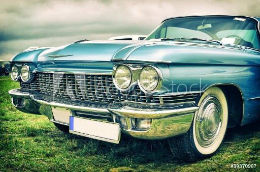 Picture of old american car in vintage style